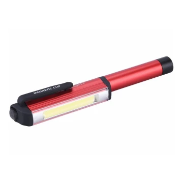 Extol - Στυλό με φακό LED LED/3W/3xAAA κόκκινο/μαύρο