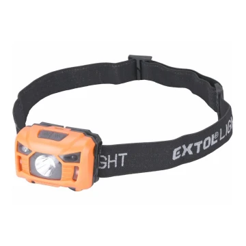 Extol - Φακός κεφαλής LED με αισθητήρα LED/3W/1200 mAh/3,7V πορτοκαλί/μαύρο