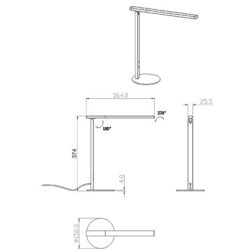 Fabas Luce 3550-30-102 - LED Επιτραπέζιο φωτιστικό ντιμαριζόμενο αφής LED IDEAL LED/10W/230V 3000-6000K λευκό