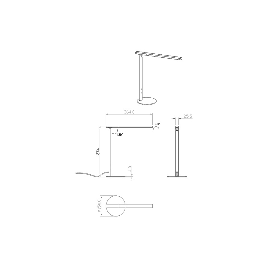 Fabas Luce 3550-30-102 - LED Επιτραπέζιο φωτιστικό ντιμαριζόμενο αφής LED IDEAL LED/10W/230V 3000-6000K λευκό