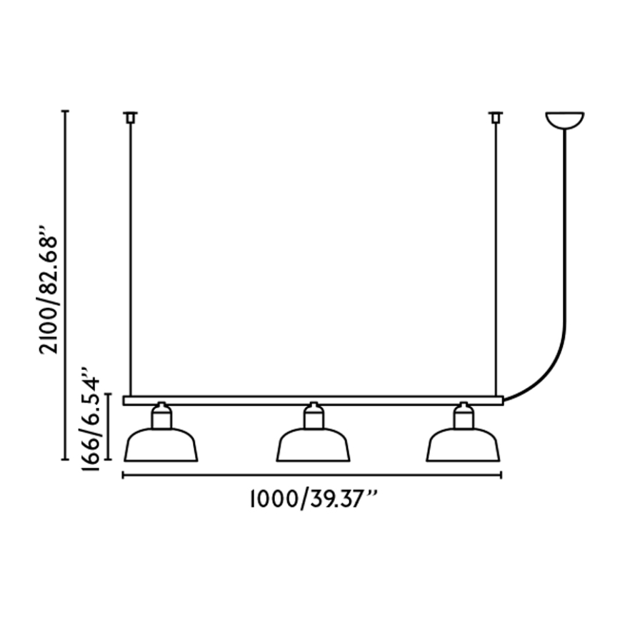 FARO 20338-119 - Κρεμαστό φωτιστικό οροφής TATAWIN 3xE27/15W/230V μαύρο