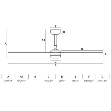 FARO 33814WP-20 - Ανεμιστήρας οροφής LED Dimmable PUNT M LED/24W/230V 3000K/4200K/6500K λευκό δ. 130 cm SMART + τηλεχειριστήριο