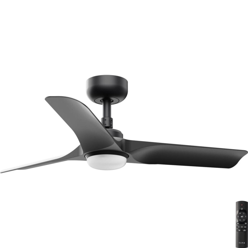 FARO 33825-1TW - LED Dimming ceiling fan HEY S LED/10W/230V 2700/4000/6000K μαύρο διάμετρος 90 cm + τηλεχειριστήριο