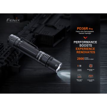 Fenix PD36RPRO - LED Επαναφορτιζόμενος φακός Tactical LED / USB IP68 2800 lm 42 ώρες