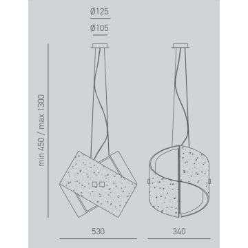 Gea Luce CAMILLA S G arg - Πολύφωτο με συρματόσχοινο CAMILLA 2xE27/70W/230V ασήμι