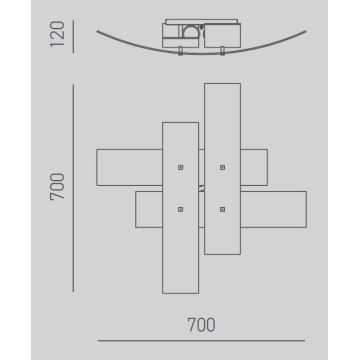 Gea Luce LARA P M oro - Φωτιστικό οροφής LARA 2xE27/70W/230V 70 cm χρυσαφί