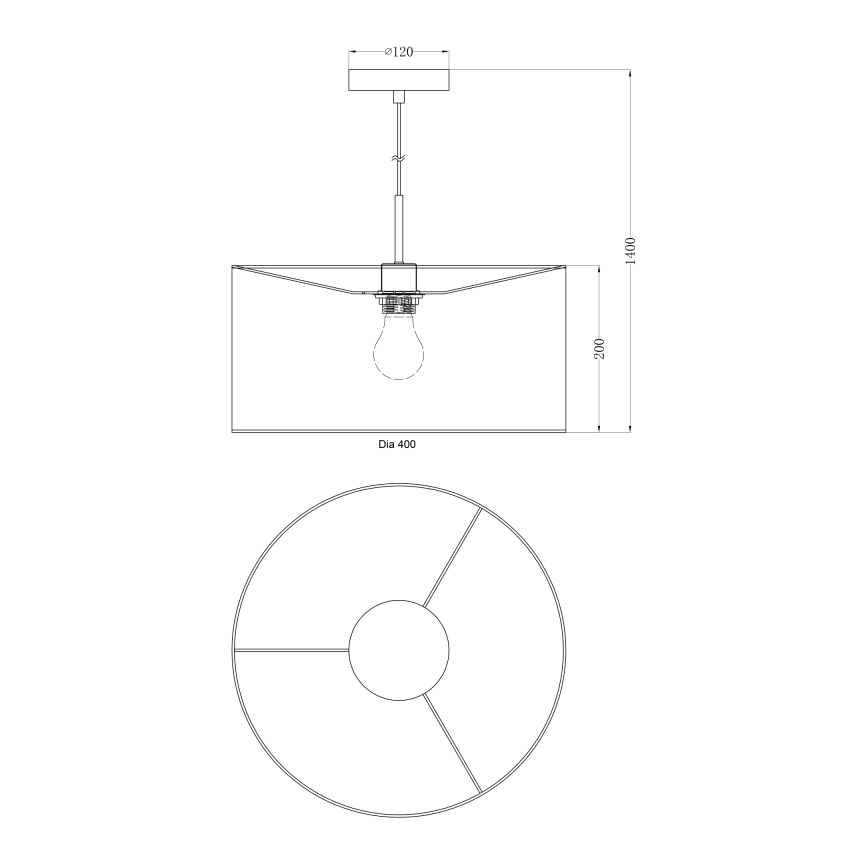 Globo - Πολύφωτο με συρματόσχοινο 1xE27/60W/230V