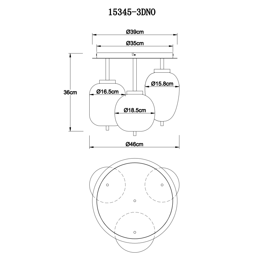 Globo - Πλαφονιέρα οροφής 3xE14/40W/230V χρώμιο