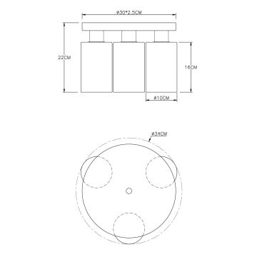 Globo - Φωτιστικό οροφής 3xE27/60W/230V