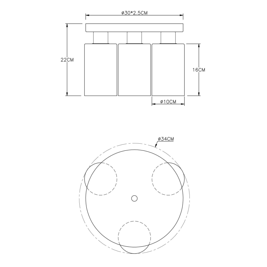 Globo - Φωτιστικό οροφής 3xE27/60W/230V