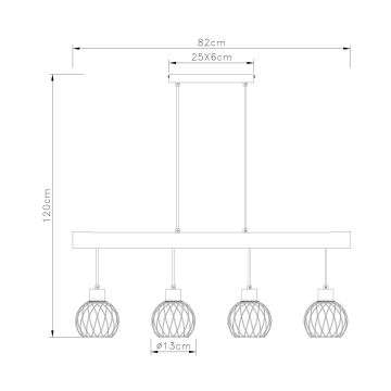 Globo - Πολύφωτο με συρματόσχοινο 4xE27/15W/230V