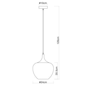 Globo - Πολύφωτο με συρματόσχοινο 1xE27/60W/230V λευκό/καφέ