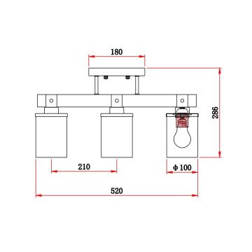 Globo - Πλαφονιέρα οροφής 3xE27/60W/230V δρυς