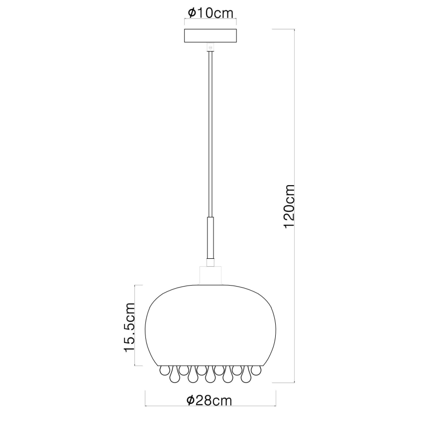 Globo - Πολύφωτο με συρματόσχοινο 1xE27/9W/230V διάμετρος 28 cm