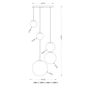 Globo - Κρεμαστό φωτιστικό οροφής 5xE27/60W/230V διάμετρος 65 cm