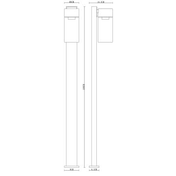 Globo - Λάμπα εξωτερικού χώρου 1xE27/40W/230V 100 cm IP44