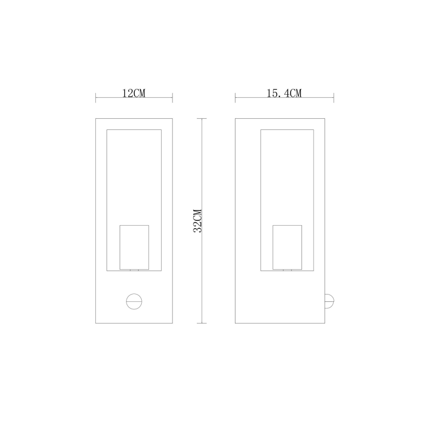 Globo φωτιστικό τοίχου με αισθητήρα 1xE27/60W/230V IP44