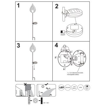 Globo - LED Ηλιακό φωτιστικό LED/0,06W/3,2V 300mAh IP44