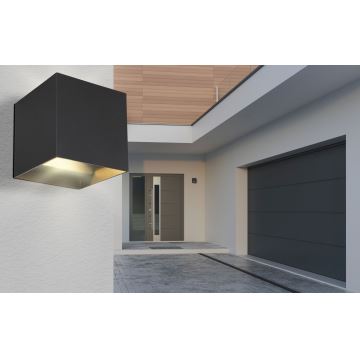 Globo - Επιτοίχιο φωτιστικό εξωτερικού χώρου LED 2xLED/3W/230V IP44 μαύρο