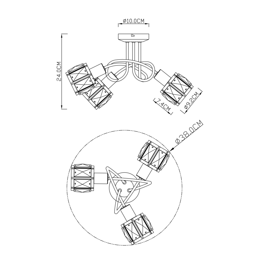 Globo - Συνδεδεμένο πολύφωτο 3xE14/40W/230V