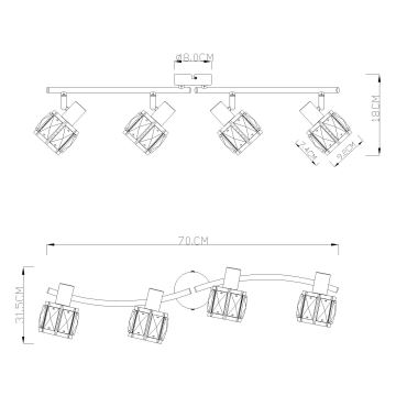 Globo - Φωτιστικό σποτ 4xE14/40W/230V