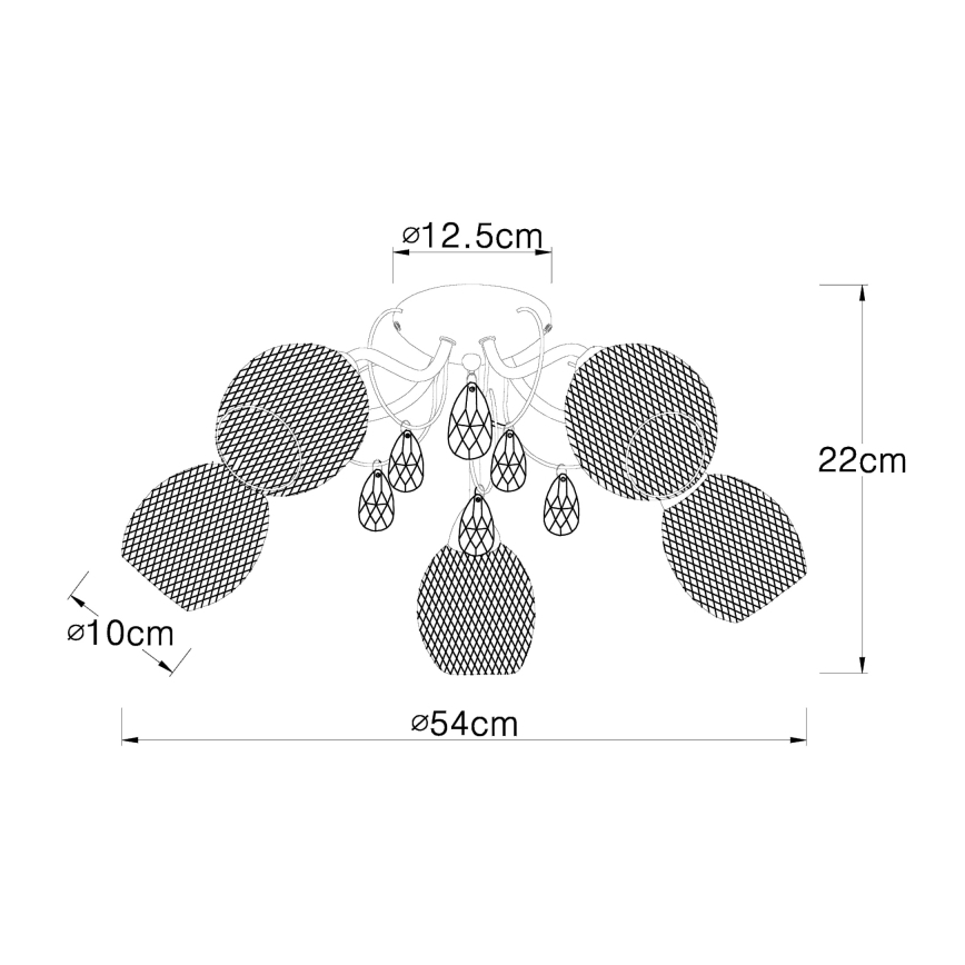 Globo - Πλαφονιέρα οροφής 5xE14/40W/230V