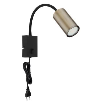 Globo - Flexible wall lamp 1xGU10/25W/230V μαύρο/ορείχαλκος