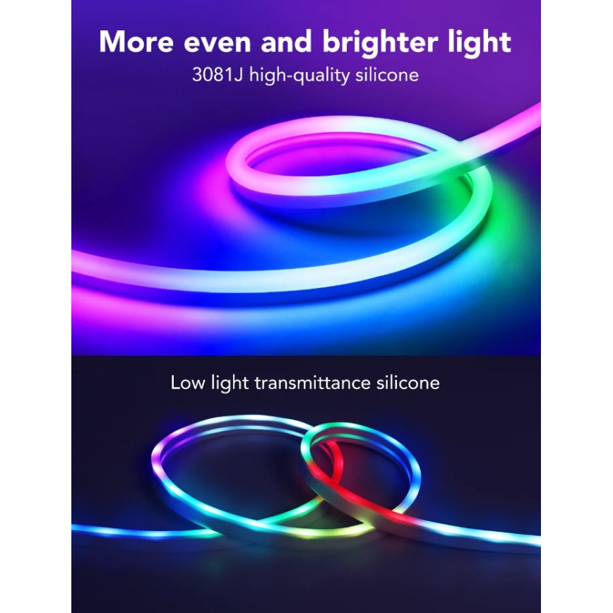 Govee - Neon SMART εύκαμπτη ταινία LED - RGBIC - 3m Wi-Fi IP67