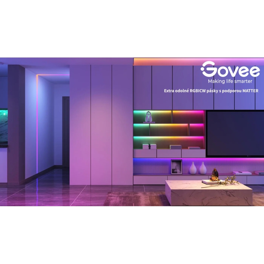 Govee - Wi-Fi RGBICW Smart PRO Ταινία LED 5m MATTER  - extra durable