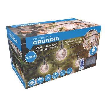 Grundig - LED Dimming ηλιακά λαμπάκια 50xLED/8 λειτουργίες 9,35m θερμό λευκό + τηλεχειριστήριο