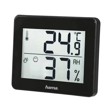 Hama - Θερμόμετρο εσωτερικού χώρου με μετρητή υγρασίας 1xCR2025 μαύρο