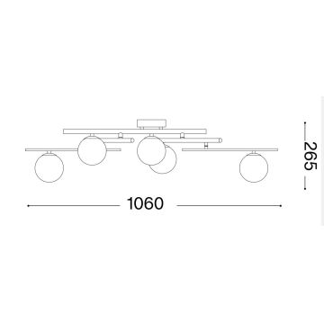 Ideal Lux - LED Πλαφονιέρα οροφής ATLAS 5xG9/3W/230V μαύρο