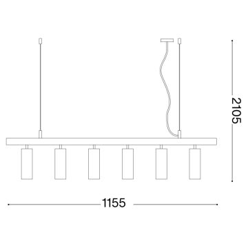 Ideal Lux -  Κρεμαστό φωτιστικό οροφής LED DYNAMITE 6xGU10/7W/230V CRI 90 μαύρο