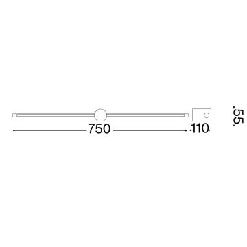 Ideal Lux - Φωτισμός καθρέφτη μπάνιου LED FILO LED/12,5W/230V IP44 ορείχαλκος