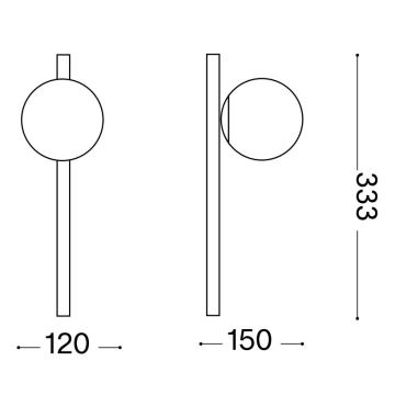 Ideal Lux - Φωτιστικό τοίχου LED BINOMIO 1xG9/3W/230V μαύρο