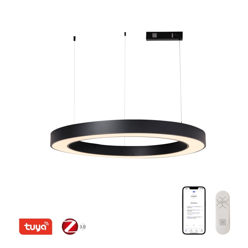 Immax NEO 07211L - Led Dimmable κρεμαστό φωτιστικό οροφής PASTEL LED/68W/230V 2700-6500K Tuya μαύρο + τηλεχειριστήριο