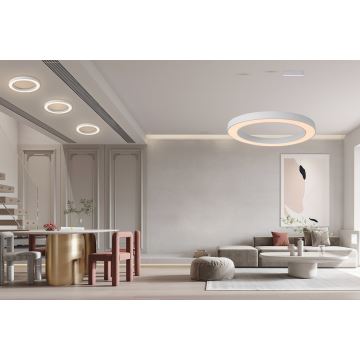 Immax NEO 07214L - Led Dimmable κρεμαστό φωτιστικό οροφής PASTEL LED/68W/230V 2700-6500K λευκό 95 cm Tuya + τηλεχειριστήριο