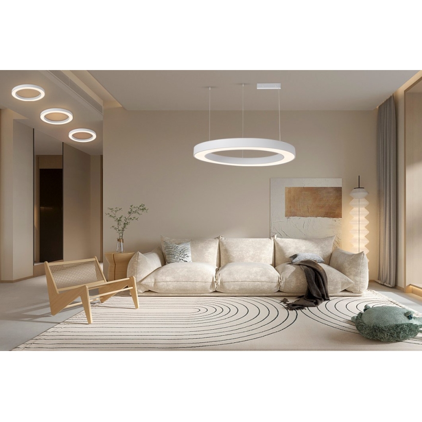 Immax NEO 07214L - Led Dimmable κρεμαστό φωτιστικό οροφής PASTEL LED/68W/230V 2700-6500K λευκό 95 cm Tuya + τηλεχειριστήριο