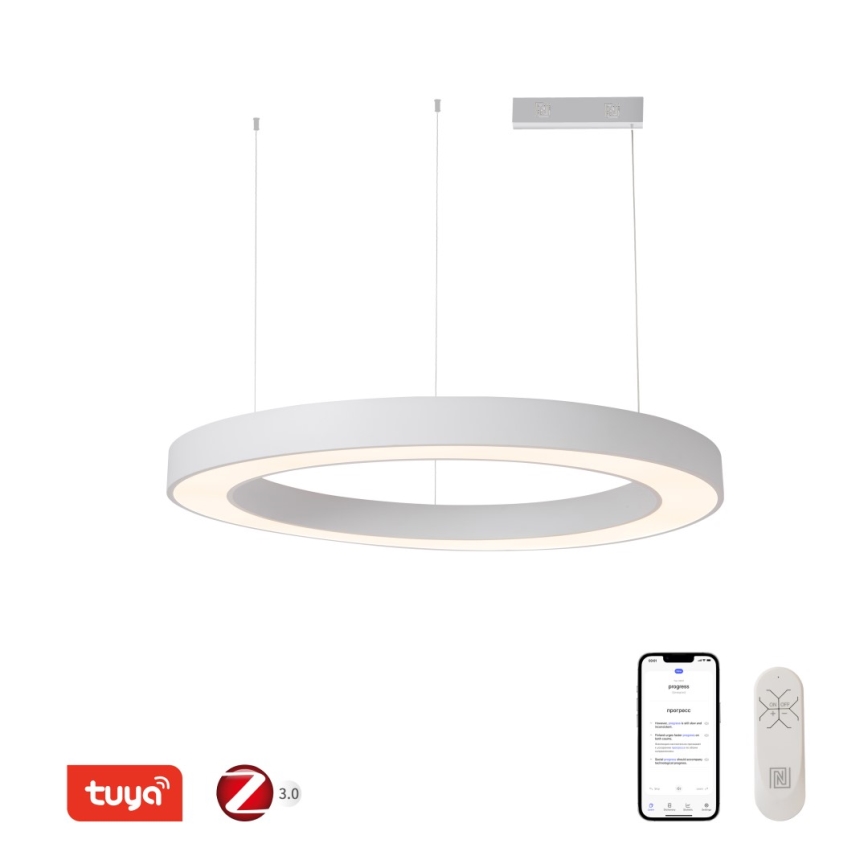 Immax NEO 07214L - Led Dimmable κρεμαστό φωτιστικό οροφής PASTEL LED/68W/230V 2700-6500K λευκό 95 cm Tuya + τηλεχειριστήριο