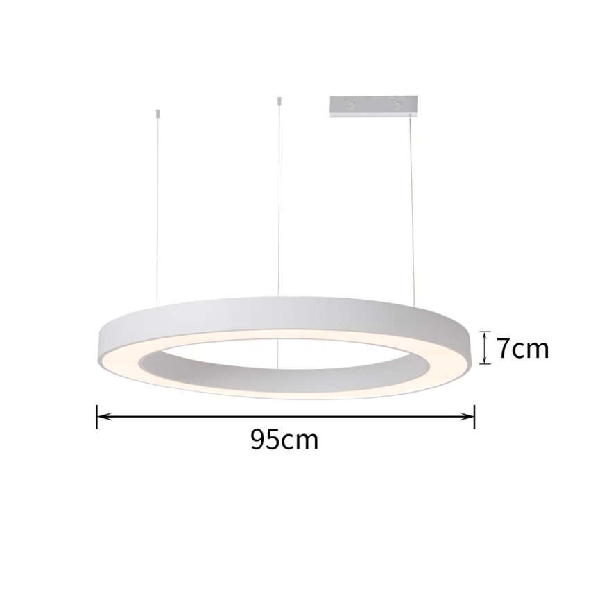 Immax NEO 07214L - Led Dimmable κρεμαστό φωτιστικό οροφής PASTEL LED/68W/230V 2700-6500K λευκό 95 cm Tuya + τηλεχειριστήριο