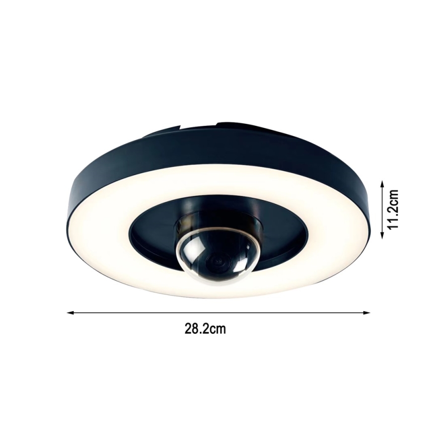 Immax NEO 07792L - Smart κάμερα εξωτερικού χώρου με φωτισμό LED RING 22W/230V IP44 Wi-Fi Tuya