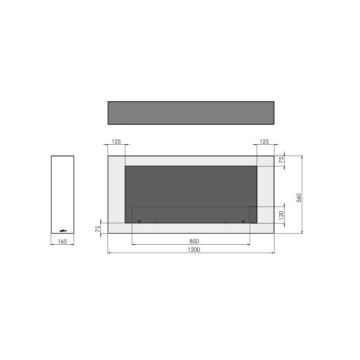 InFire - Επιτοίχιο Τζάκι Βιοαιθανόλης BIO 120x56 cm 3kW λευκό