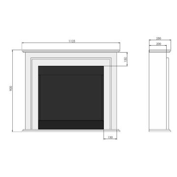 InFire - Τζάκι Βιοαιθανόλης 90x112,5 cm 3kW λευκό