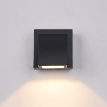 ITALUX - Επιτοίχιο φωτιστικό εξωτερικού χώρου LED EDGAR LED/3W/230V IP54 3000K μαύρο