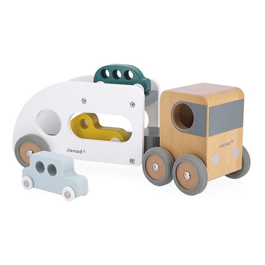 Janod - Ξύλινο φορτηγό με αυτοκινητάκια BOLID
