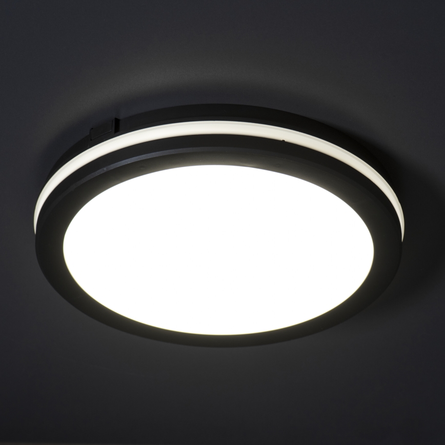 Φωτιστικό οροφής εξωτερικού χώρου LED BENO ECO LED/12W/230V 3000/4000/6500K διάμετρος 20 cm IP65 μαύρο