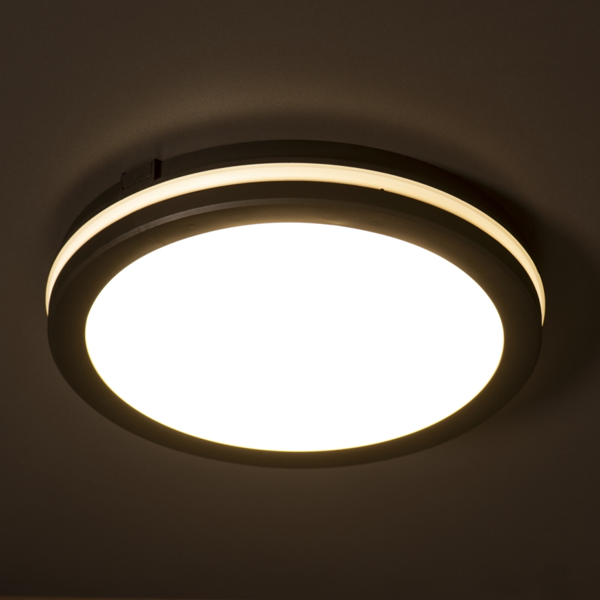 Φωτιστικό οροφής εξωτερικού χώρου LED BENO ECO LED/12W/230V 3000/4000/6500K διάμετρος 20 cm IP65 μαύρο