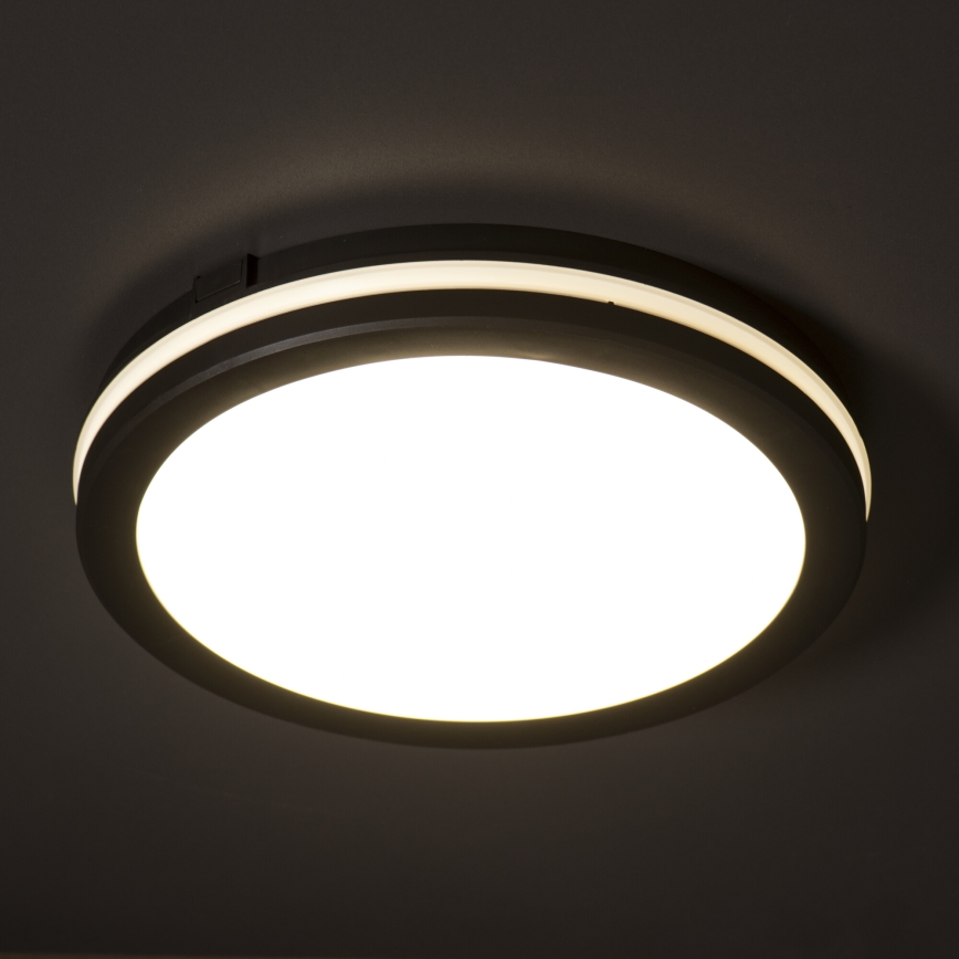 Φωτιστικό οροφής εξωτερικού χώρου LED BENO ECO LED/30W/230V 3000/4000/6500K διάμετρος 30 cm IP65 μαύρο