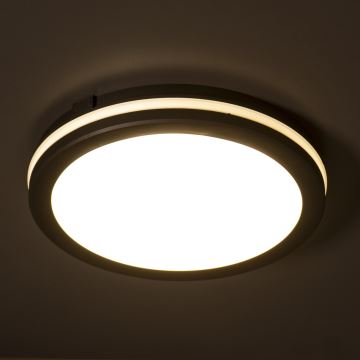 Φωτιστικό οροφής εξωτερικού χώρου LED BENO ECO LED/30W/230V 3000/4000/6500K διάμετρος 30 cm IP65 μαύρο