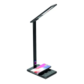 LED Dimmable επιτραπέζια λάμπα αφής με ασύρματη φόρτιση JOY LED/6W/230V + USB μαύρο